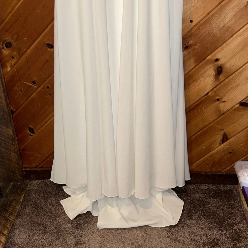 Oxford Street deep V pure white A line wedding dress NWT - Picture 6 of 12